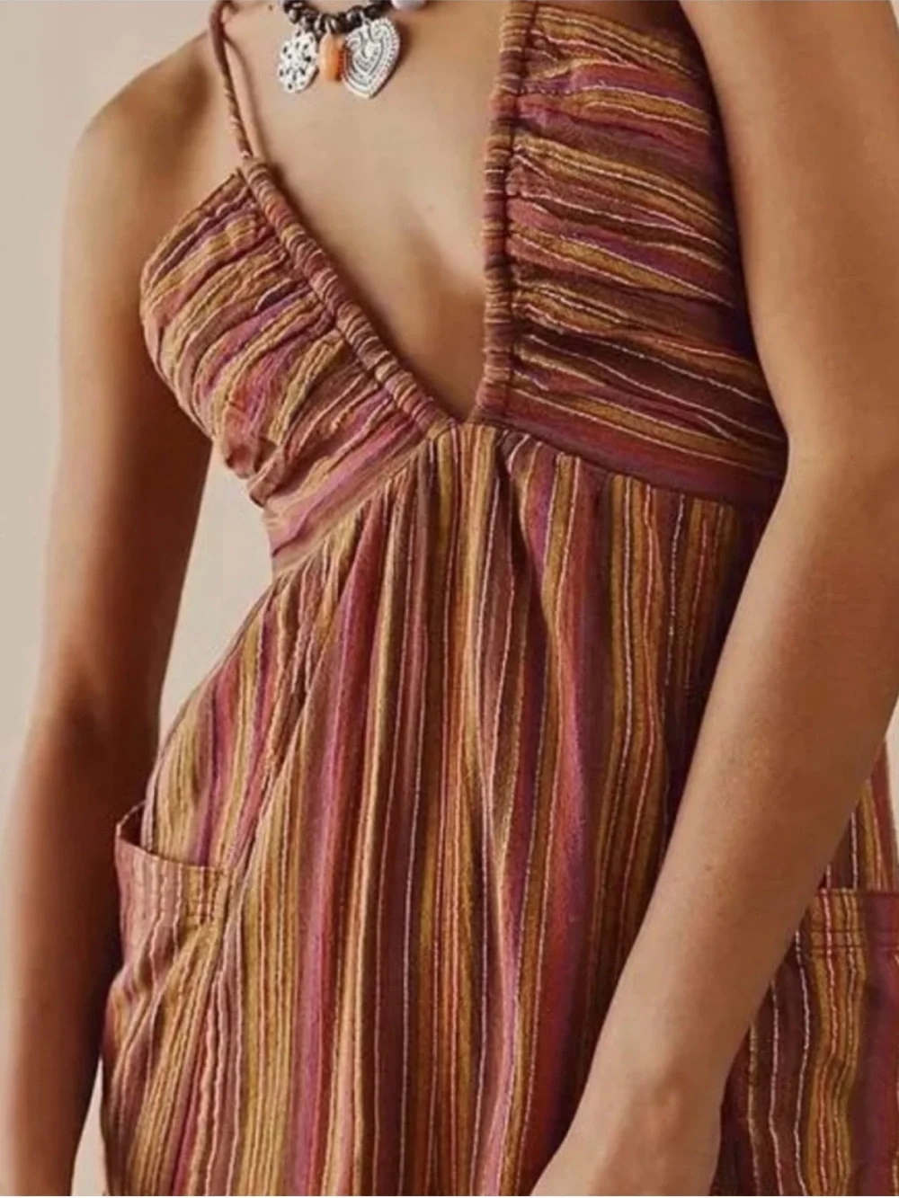 Free People Sundaze For Surfin V-Neck Jumpsuit